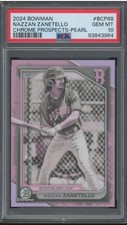 AGV 2024 Bowman Chrome Pearl Refractor Nazzan Zanetello RC Gem Mint PSA 10 POP1!