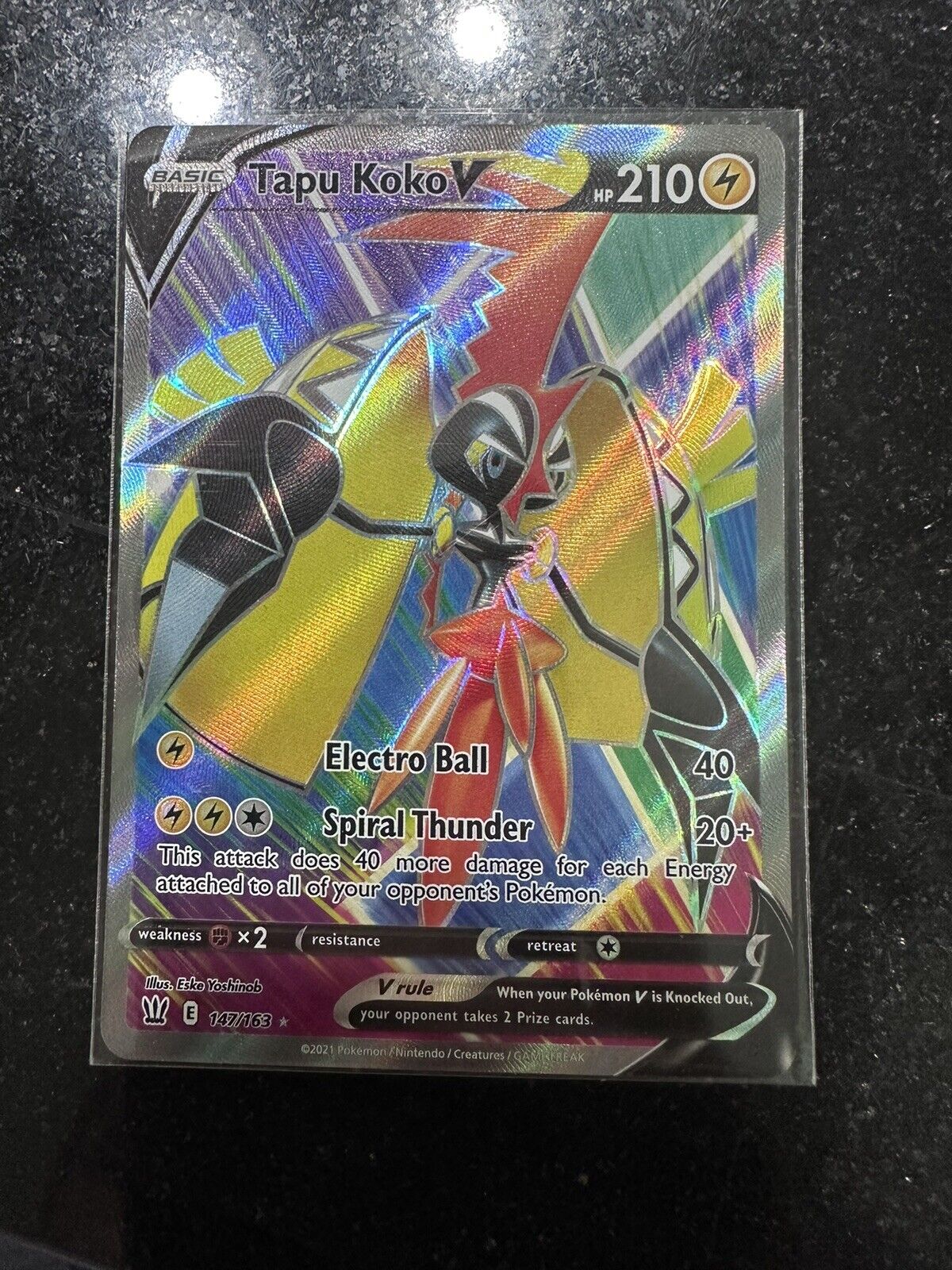 Tapu Koko V 50/163 Battle Styles - Pokemon Card *Pack Fresh* Full Art Rare