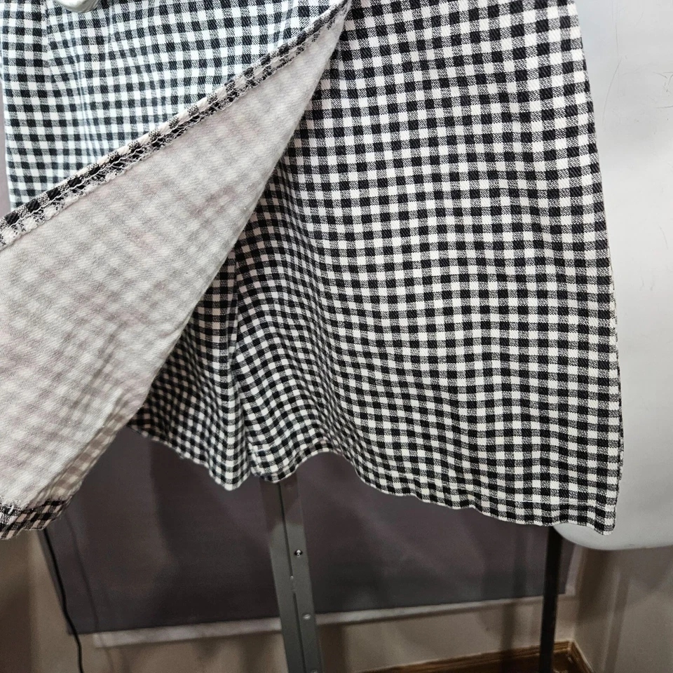 Be Bop Women Skort Wrap Skirt Mini Short 3 S Junior Plaid Check Black White Belt - Image 4 of 4