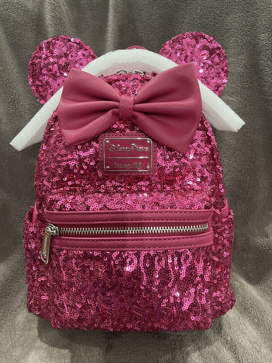 Disney Parks Loungefly Sequins Hot Pink Magenta Minnie Mouse  display picture 3