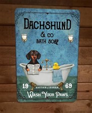 Dachshund Bath Soap 8x12 Metal Wall Sign Animal Poster 7