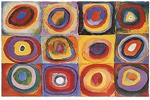 Farbstudie Quadrate/カンディンスキー/ポスター Wassily Kandinsky Farbstudie Quadrate Poster 24 x 36 Squares