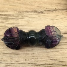 1pz Quarzo Fluorzio Naturale Testa Intagliata a Mano Arredo Articoli Cristallo Reiki