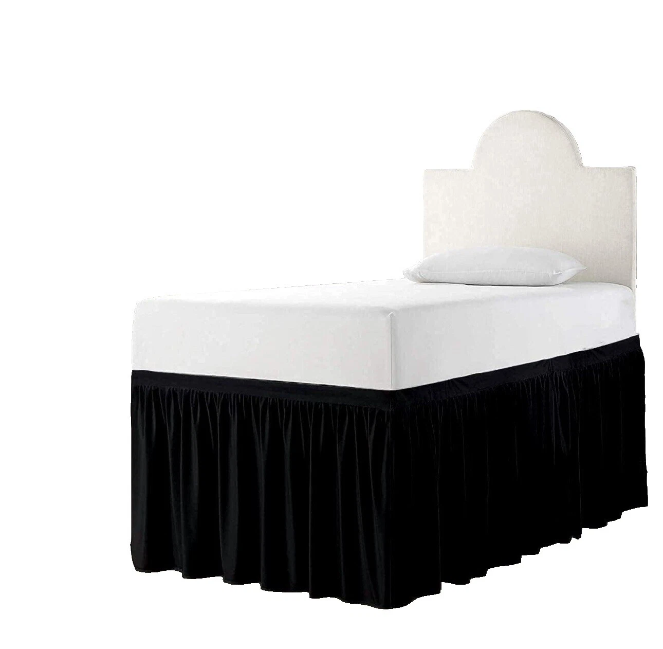 Faldas de Cama Negro Mezcla de algodón