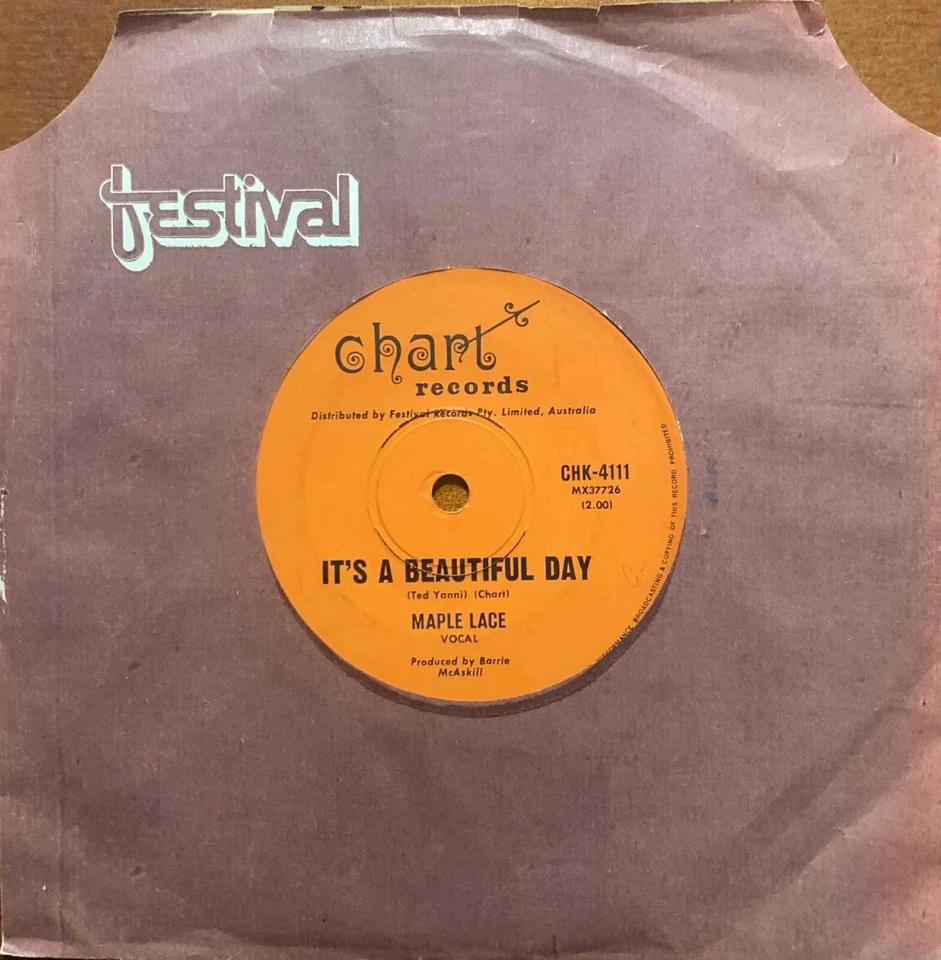 Maple Lace - Can't Stay Away From You / It's A Beautiful Day 1971 Oz Chart 45 - Image 2 of 2