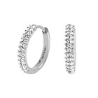 Origami Owl Silver 20mm Double Row Crystal Pave Huggie Hoop Earrings