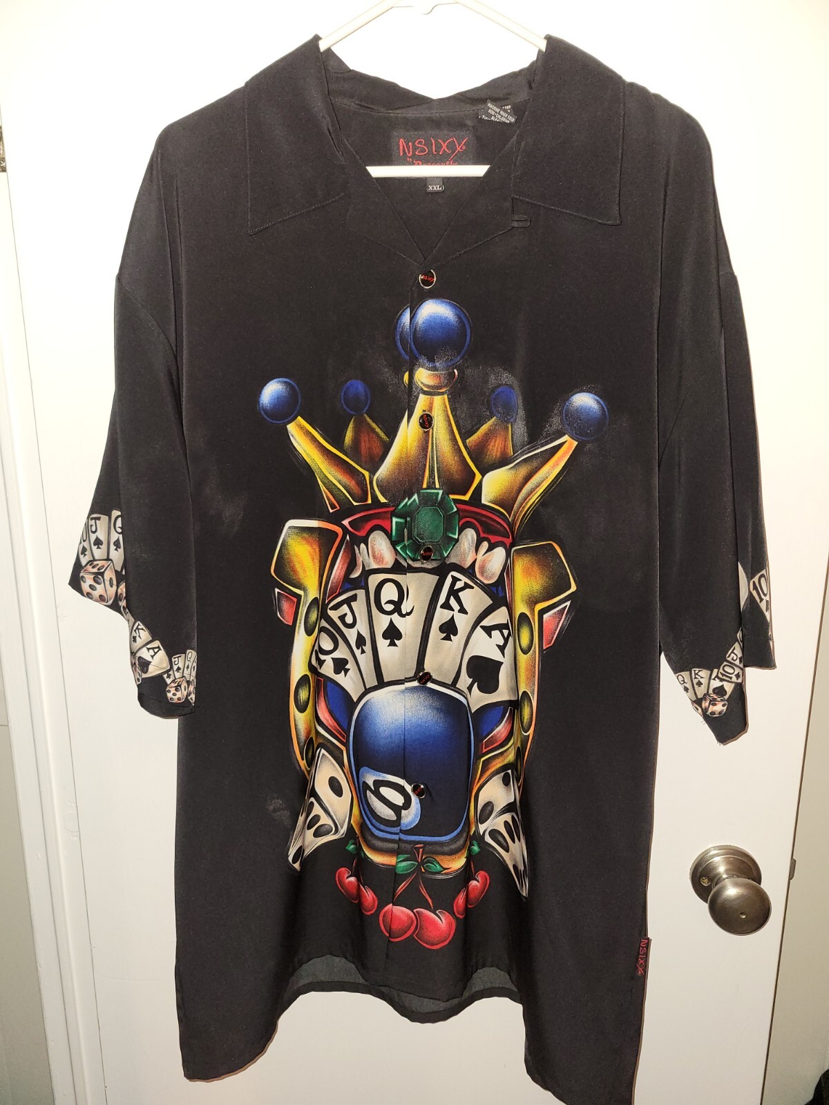 Nikki Sixx Poker Dragonfly Shirt Size 2XL Mens XXL Royal Flush 8 Ball Dice