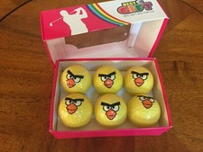 Box of 6 GOLF BALLS YELLOW Angry Bird NEW BOXED