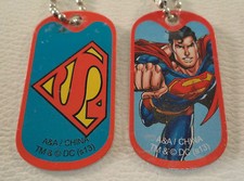 New DC Comic Superman Justice League Set 2 of Dog tags Key Chains Gift Party