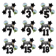 6pc Black Gamer Birthday Balloon Set Game PlayStation Controller