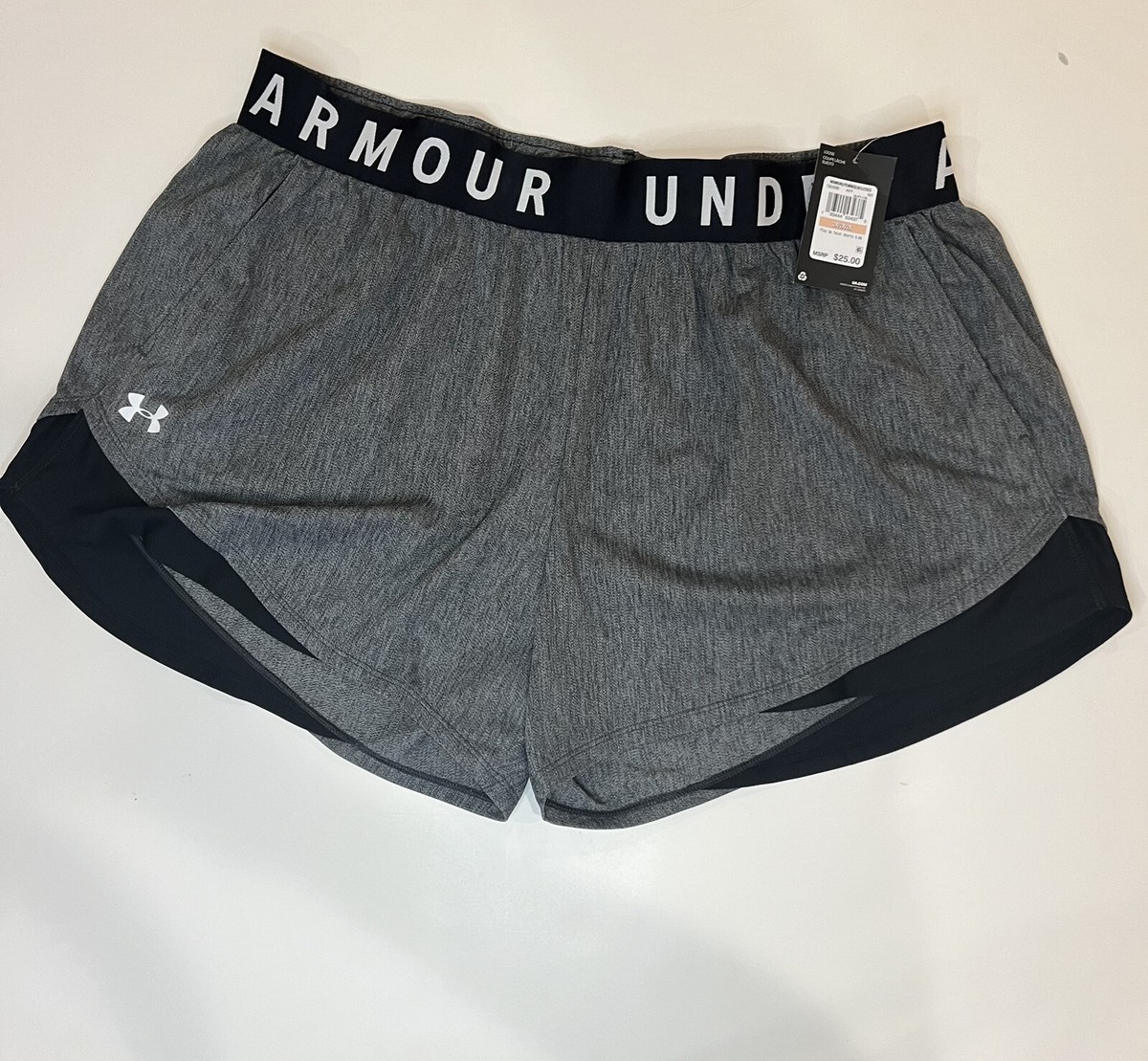 NWT Womens Under Armour UA Heatgear Loose Fit Shorts 2X Black Gray