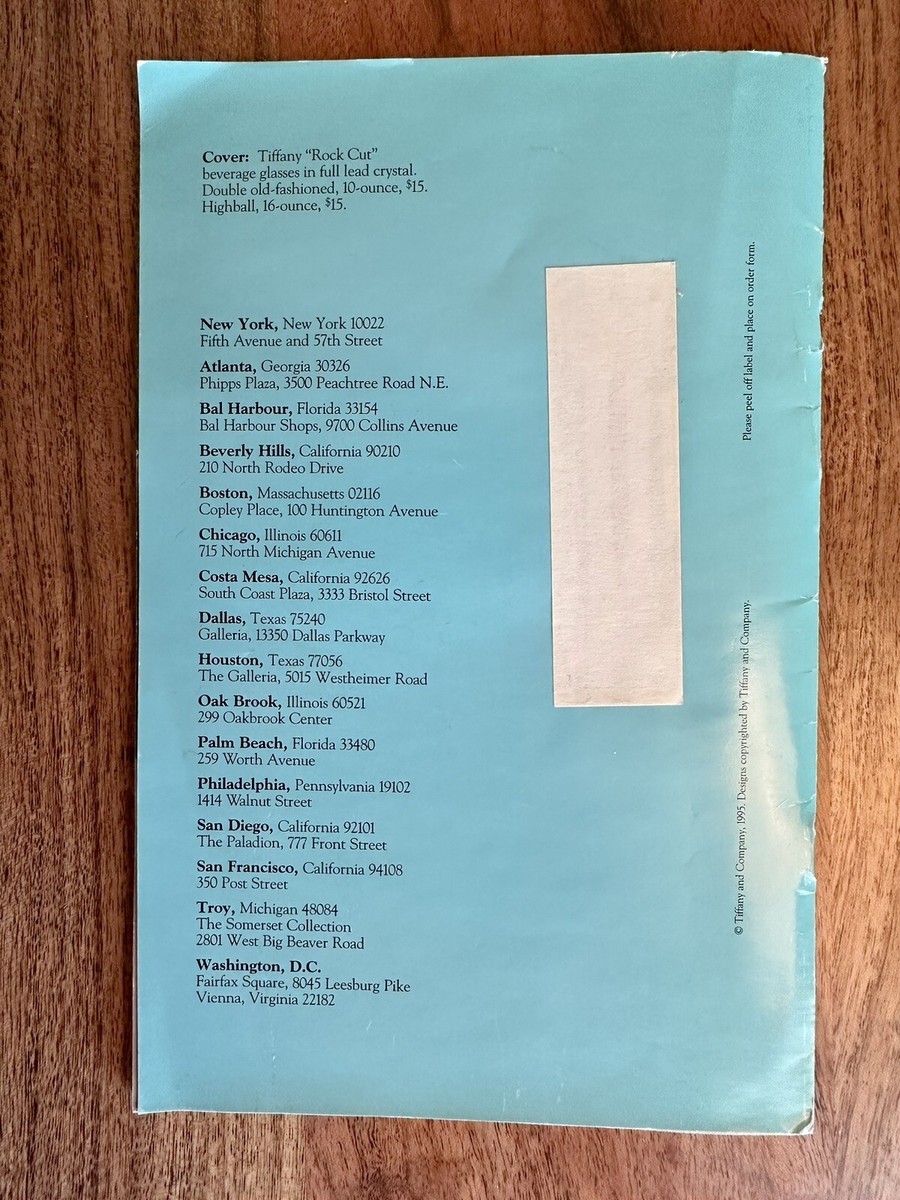 Vintage 1995 Tiffany & Co. Gift Catalog | eBay
