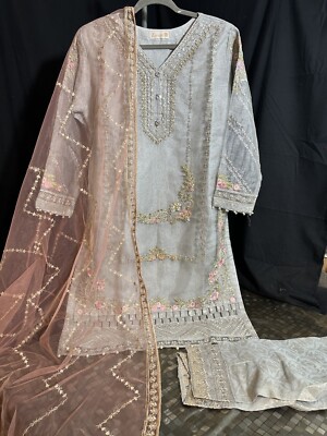 Brand- ZARQUN-Beautiful 3 Pc Suit-Emb Shirt , Pant & Dupatta - $75