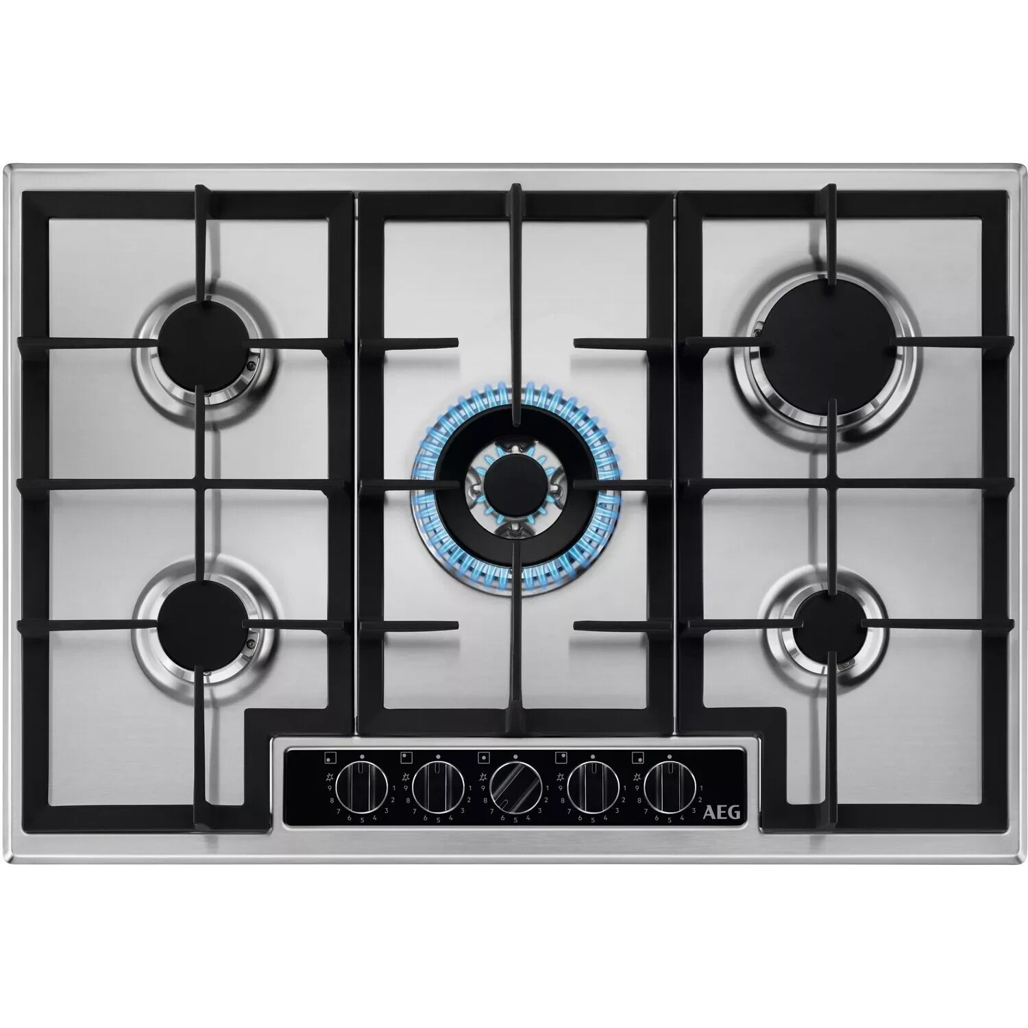 AEG HGB75420YM 6000 Series 75cm 5 Burner Gas Hob Built-in - Stainless Steel NEW
