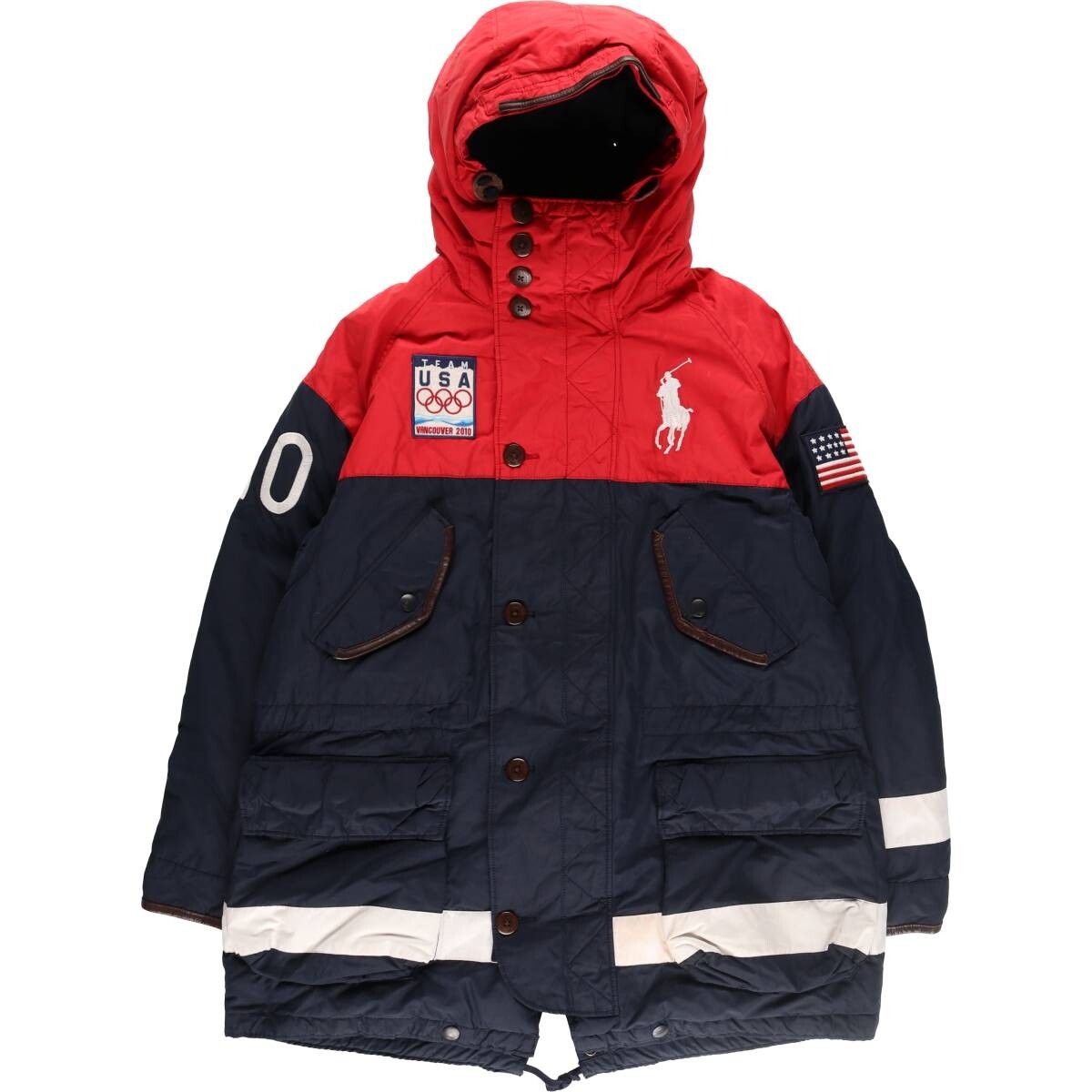 Ralph Lauren Big Pony Olympic USA Team Down Parka Uomo XL Taglia evb009765