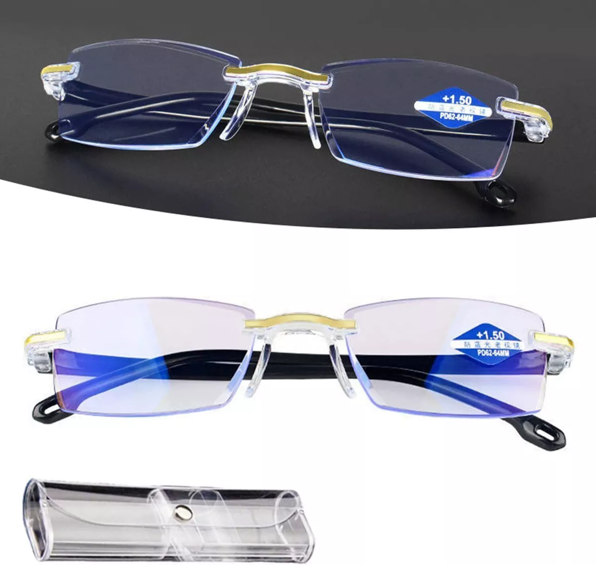 Sapphire High Hardness Anti Blue Light Intelligent Dual Focus Reading Glasses