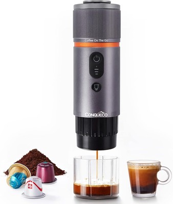 Fast Heating Portable Espresso Machine - Car Compatible, 8 Cups for One Charge