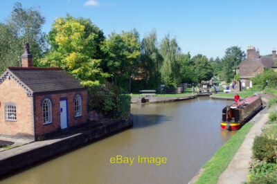 Foto 6x4 Atherstone Top Lock Coventry Kanal Blick vom Colesh hinunter c2020
