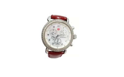 Michele CSX .60 ct Diamond Red Crocodile Embossed Patent Leather MW03C01 6''- 8''