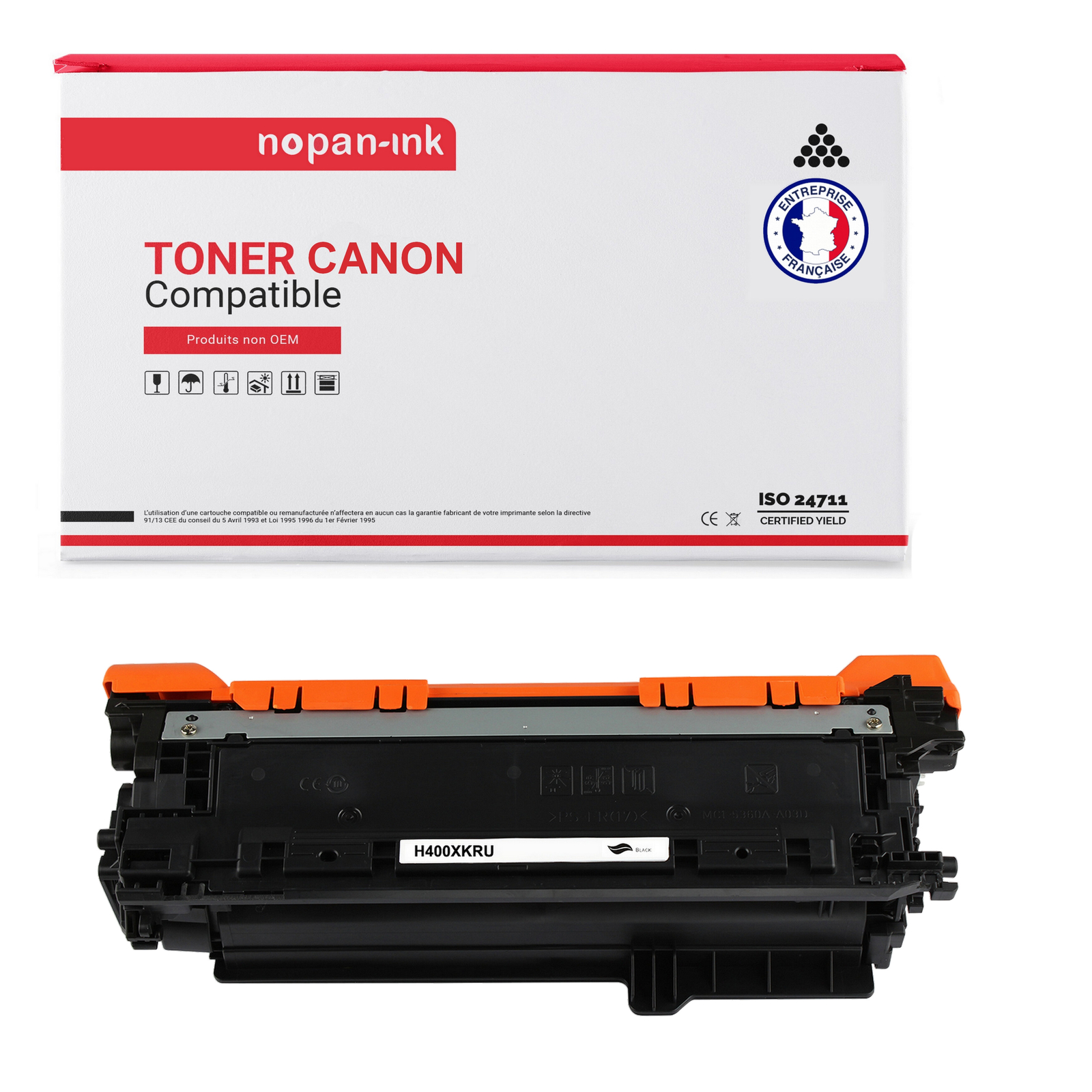 Toner Noir EP732HBK CE400X à Grand Rendement pour Impression Laser Canon
