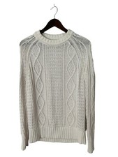 J.Crew sz Medium White Cable knit sweater womens