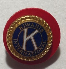 Vintage Kiwanis International Gold & Blue Screw Back Lapel Pin (A1)