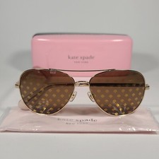 Kate Spade Avaline2S 94RK1 Aviator Sunglasses Gold Frame Spade Lens Auth G2U