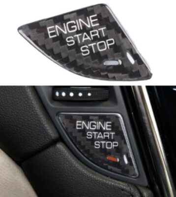 Real Carbon Fiber Engine Start Stop Push Button Trim Cover Fits 13-19 ATS ATS-V