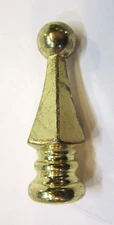 Old 1970s Heavy 1.1 oz Solid Brass 2" Tall  Lamp Shade Harp Tapered Spire Finial