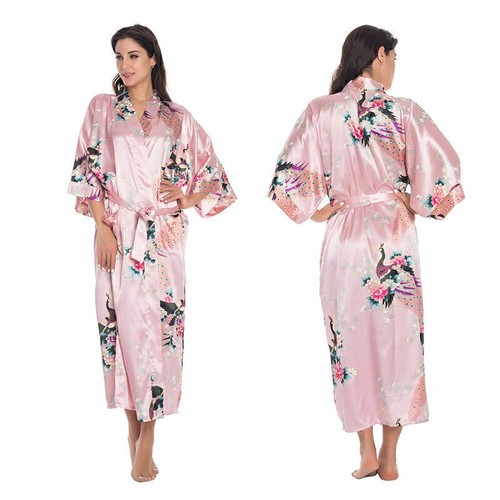 Ladies Silk Satin Robe Kimono Dressing Gown Women Bathrobe Nightwear Sleepwears▪ - Picture 9 of 14