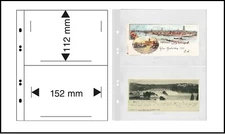 10-LINDNER-MU1341 Multi Collect Postcard Sleeves 2 Pockets 152x112mm Clear