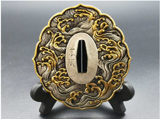 TSUBA Japanese Sword guard Autumn waves Samurai Katana Edo JP | eBay