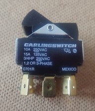 Carling Technologies Rocker Switch TIHL5B-1S-BL-FN-BLK 10A 250VAC 15A 125V
