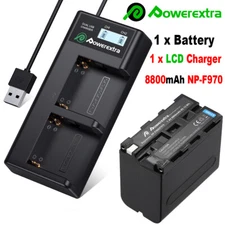 1Pcs 8800mAh NP-F970 Battery+LCD Charger for Sony NP-F960 NP-F950 CCD-SC55 TR516