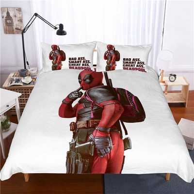 Deadpool 3d Design Bedding Set 3pc Of Duvet Cover Pillowcase Single Double King Ebay