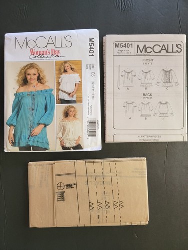 McCalls Pattern M5401 Misses Top Shirt Size 10-12-14-16-18 Womens Day - Picture 2 of 5