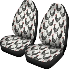 Car Front Seat Covers Rooster Sunflower Pineapple Print Universal Seat Cushion