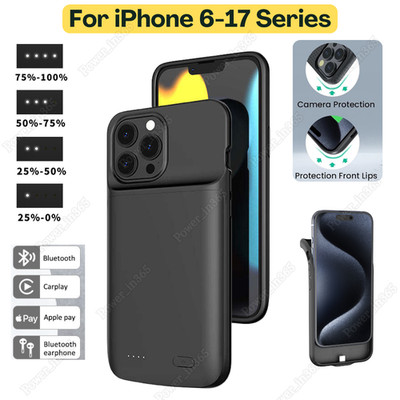 Battery Charger Case For iPhone17 16 15 14 13 12 11 X Power Bank Charging Cover