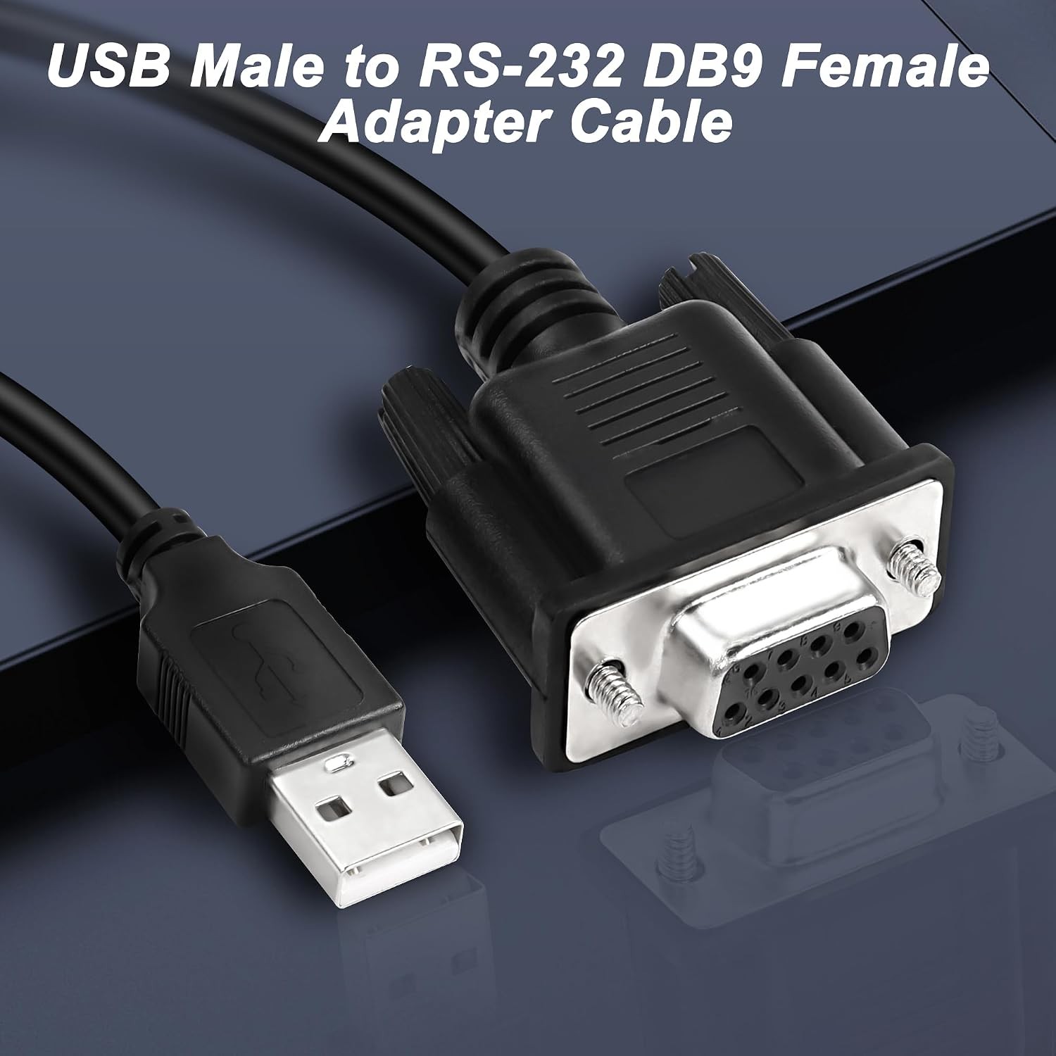 Adaptador USB a RS232 con chipset FTDI, 3 ft USB 2.0 macho a RS232 hembra DB9, imagen 2