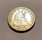 1847-P Seated Liberty Quarter  XF Details (cleaned)