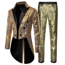 Men's Suit Tailcoat Set Banquet Nightclub Sequin Perform Party Two-piece Suits