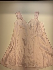 Vintage Pink Coquette Slip Dress Lingerie Size Small Satin Ruffle Glam Romantic