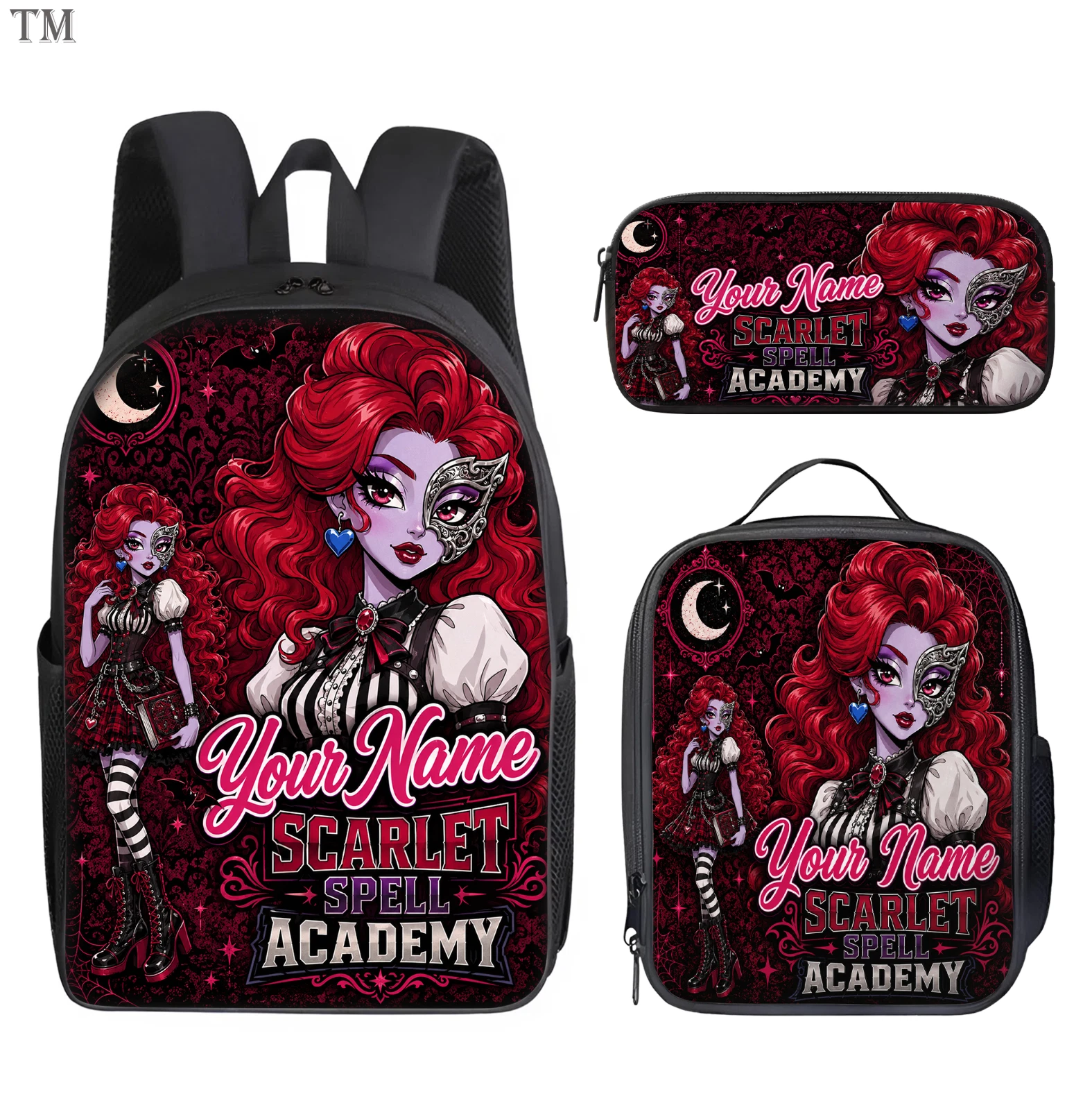 Personalized Monster Backpack Set, School Bag for Kids