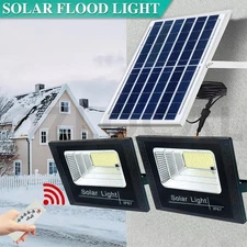 Solar Power 206LED Double Lights Garage Shed Light Garden Indoor Bedroom Outdoor