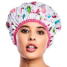 Reusable Shower  Bath Cap, Lined, Oversized 1 Count Pack of 1 , Diva