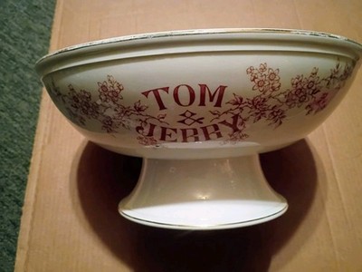 Knowles Taylor And Knowles Tom And Jerry Punch Bowl W Floral Design 