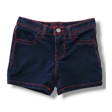 Lulu Luv Girls’ Dark Wash Denim Jean Shorts – Size 6, Cotton Blend, Gently Used