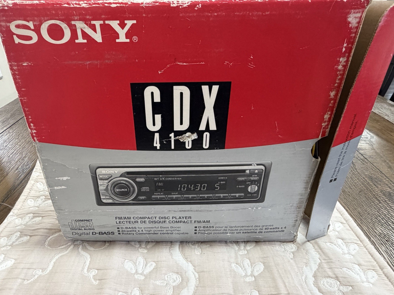 SONY CDX-4180 AM/FM COMPACT DISC PLAYER CAR STEREO