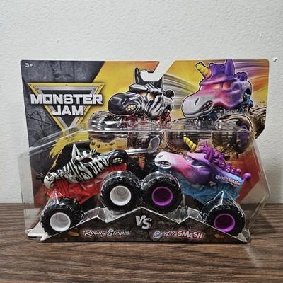Monster Jam 1:64 2-pack Racing Stripes Vs Sparkle Smash Series 35
