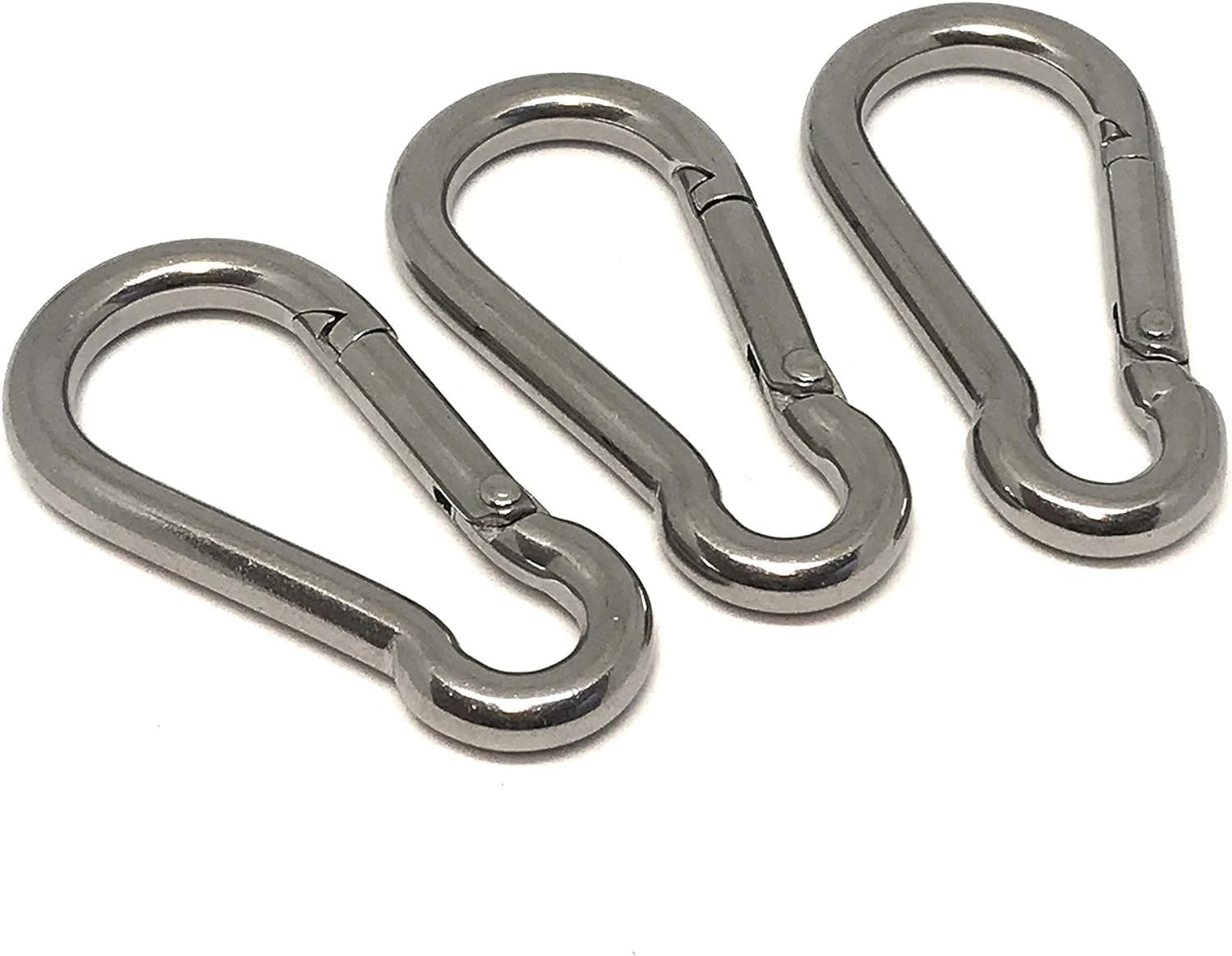 10 x Edelstahl V4A Karabiner Haken, NIRO AISI 316, rostfrei und säurebeständig